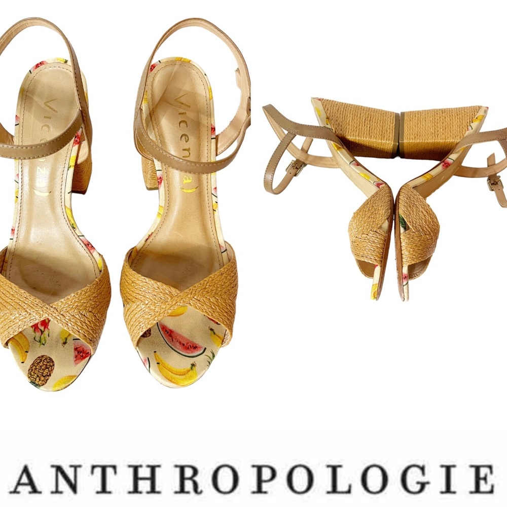 Anthropologie Vicenza Raffia Peep Toe On the Website SOLD OUT Comfort Shoe